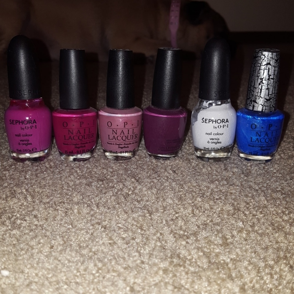 6 opi/sephora nail polishes